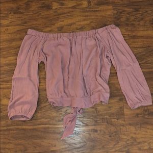 Charlotte Russe Blush Pink Off the shoulder top